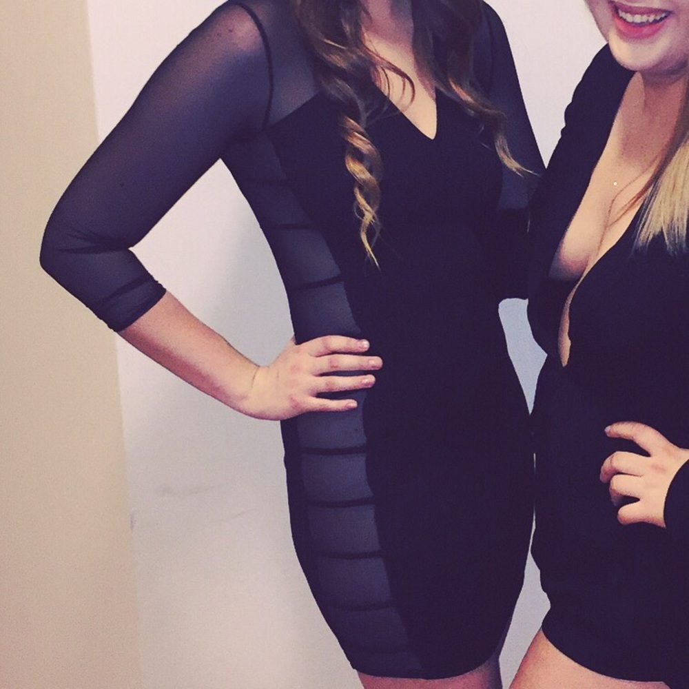 Sheer side bodycon LBD
